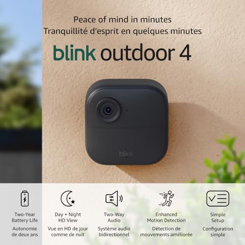 Blink Outdoor 4 – 1080p Wireless Security Cameras (2-Camera System, 2-Year Battery, Sync Module Core)
