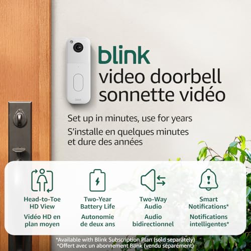 Blink Video Doorbell (All-New) – Head-to-Toe HD, 2-Year Battery, Sync Module Core – Black