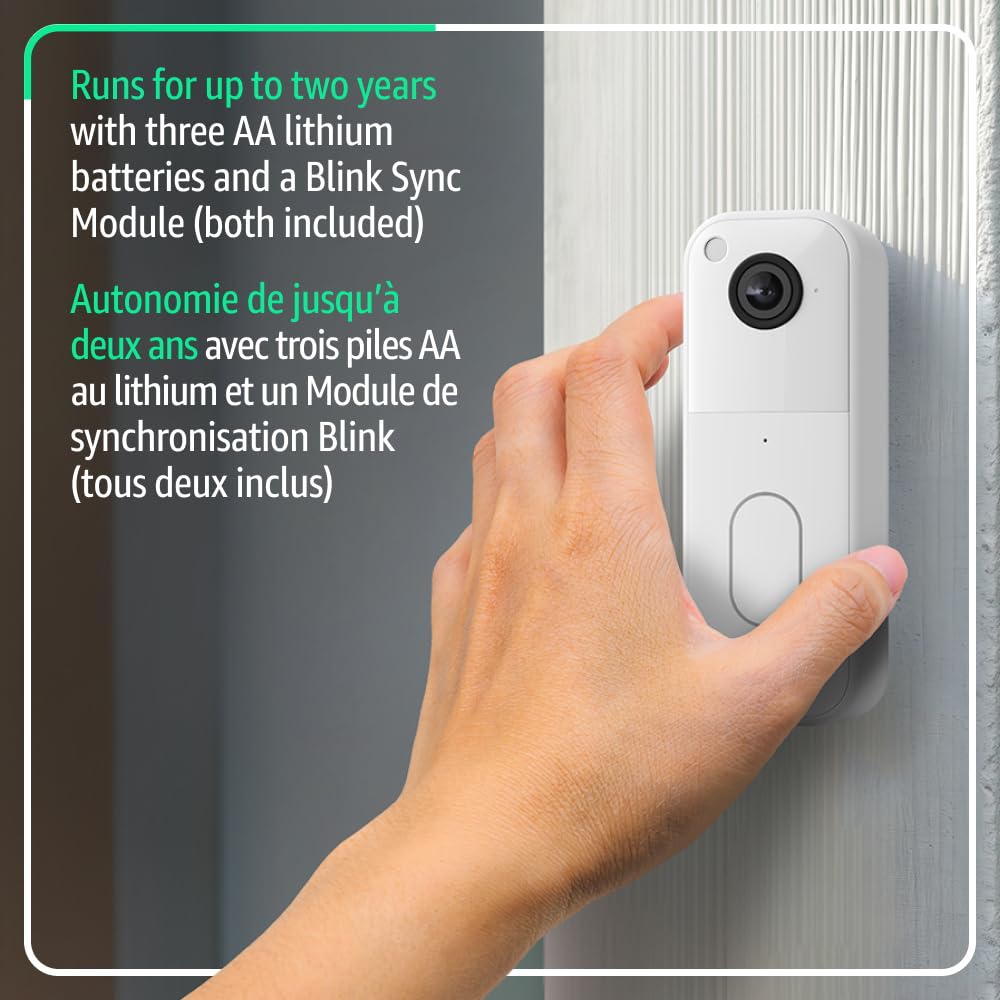 Blink Video Doorbell (All-New) – Head-to-Toe HD, 2-Year Battery, Sync Module Core – Black