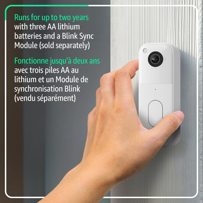 Blink Video Doorbell (All-New) – Head-to-Toe HD, 2-Year Battery, Sync Module Core – Black