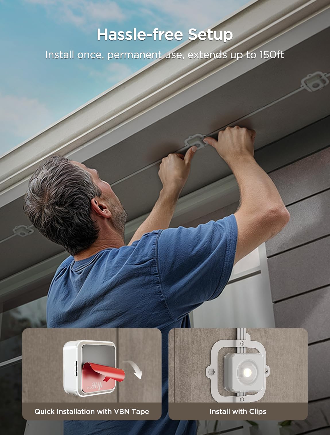 Govee Permanent Outdoor Lights 2 – 150ft RGBIC Waterproof LED Set (108 LEDs, Alexa/Google Compatible)